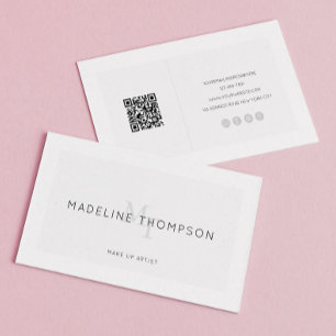 QR-Code für Minimalistisches hellgraues Monogramm Visitenkarte