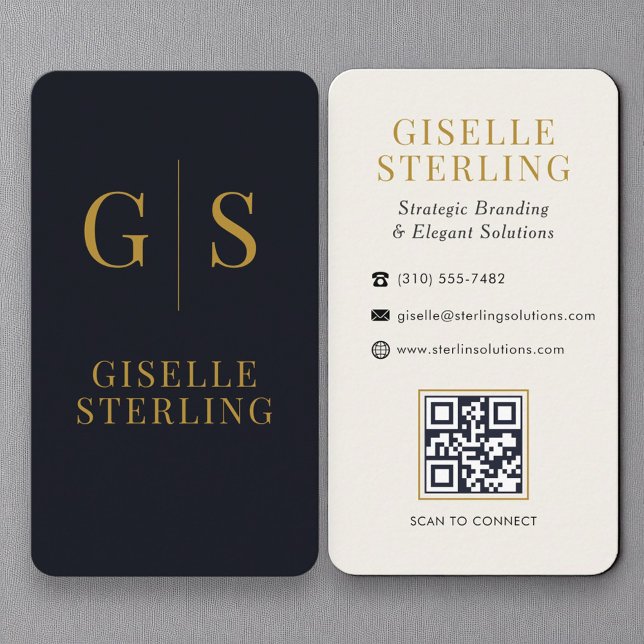 QR-Code für Minimalistisches Schwarzes Gold Visitenkarte (Von Creator hochgeladen)