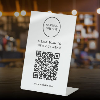 QR-Code für Minimalistisches weißes Logo - Kontakt Sockelschild