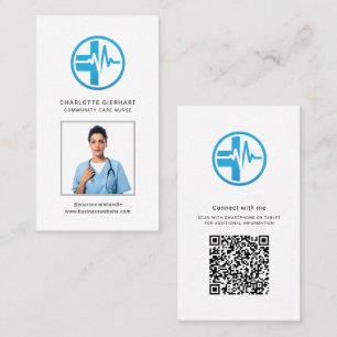 QR-Code für Mitarbeiter-Foto des modernen Unterneh Visitenkarte