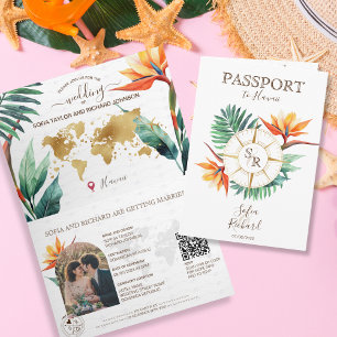 QR-Code für moderne Beach Hochzeit in Urlaubsort Einladung