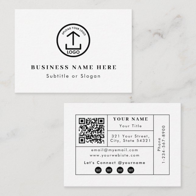 QR-Code für moderne Business-Logos Kontakt Soziale Visitenkarte (Vorne/Hinten)
