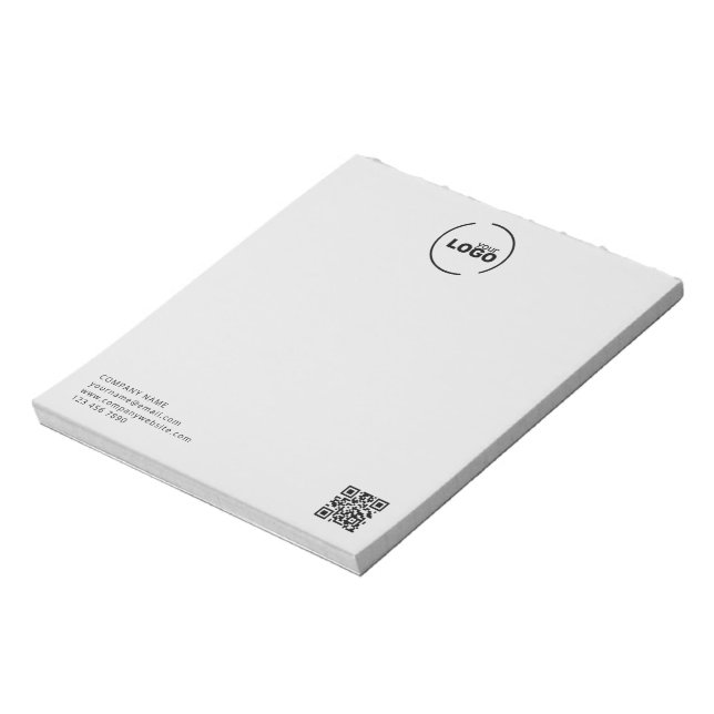 QR-Code für moderne Business-Logos, leicht grau Notizblock (Rotiert)