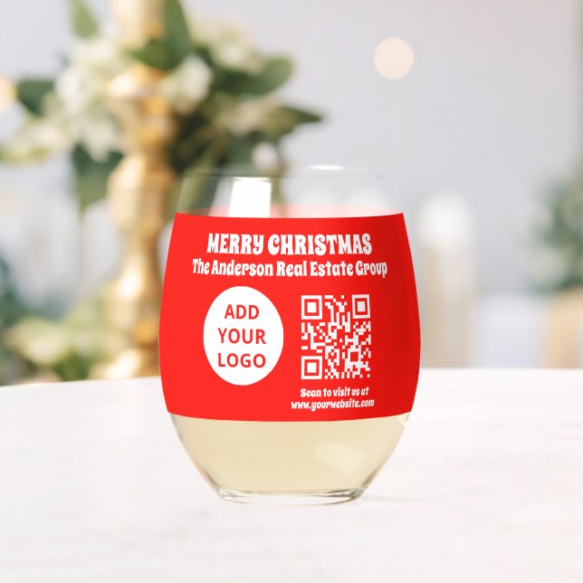 QR-Code für moderne Editierbare Geschäftslogos Wei Weinglas Ohne Stiel (Insitu (Hochzeit))