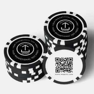 QR-Code für moderne Geschäftslogos Schwarz-weiß Pokerchips
