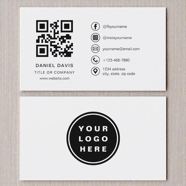 QR-Code für moderne, graue Berufliche Unternehmen Visitenkarte (Von Creator hochgeladen)