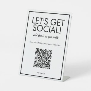 QR-Code für moderne, grundlegende White Social Med Sockelschild