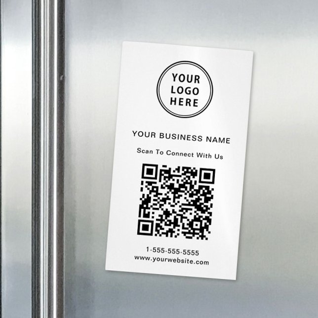 QR-Code für moderne Logos Magnetische Visitenkarte (Capture attention, make connections, and leave a lasting impression with our QR code business magnet)