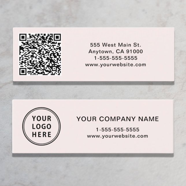 QR-Code für moderne Logos Rosa Mini Visitenkarte (Von Creator hochgeladen)