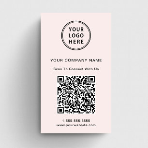 QR-Code für moderne Logos Rosa Visitenkarte