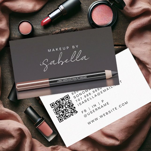 QR-Code für moderne Minimalistische Makeup-Künstle Visitenkarte (Von Creator hochgeladen)