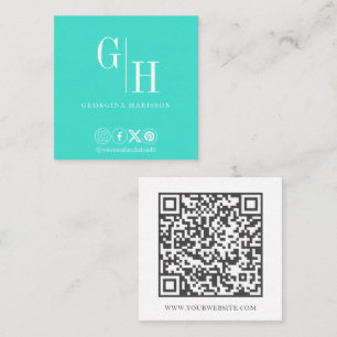 QR-Code für moderne Monogramme Türkisch Quadratische Visitenkarte