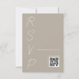 QR-Code für moderne neutrale Hochzeitsszeiten RSVP Karte