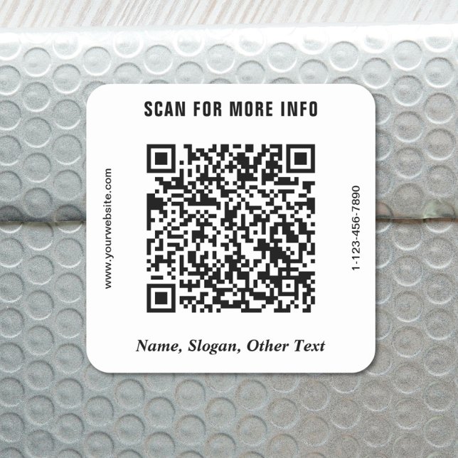 QR-Code für moderne Unternehmen Quadratischer Aufkleber (Modern Business QR Code Square Sticker)