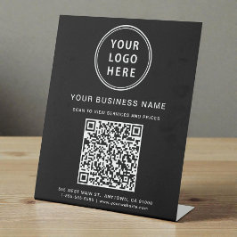 QR-Code für moderne Unternehmen schwarz Sockelschild