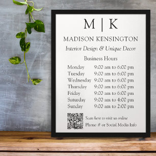QR-Code für Monogram oder Add-Logos für Geschäftsz Poster