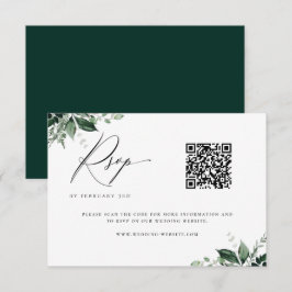 QR-Code für natürliche botanische Minimalistische RSVP Karte