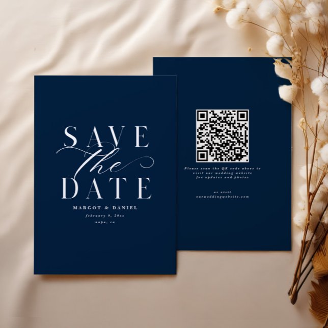 QR-Code für Navy Blue Classic Save the Date Non-Fo (Von Creator hochgeladen)