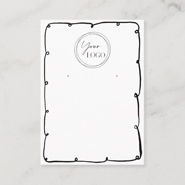 QR-Code für niedliche digitale Rahmen-Geschäftslog Visitenkarte (Vorderseite)