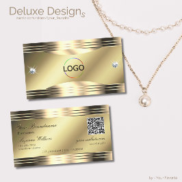 QR-Code für Noble Shimmery Gold Shiny Diamonds Visitenkarte
