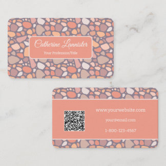 QR-Code für Peach Pastel Conglomerate Stone Visitenkarte