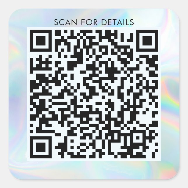 QR-Code für Personal oder Business Holographic Quadratischer Aufkleber (Vorderseite)