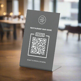 QR-Code für personalisiertes Business-Logo, sauber Sockelschild