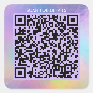 QR-Code für persönliches Geschäftslila holografisc Quadratischer Aufkleber