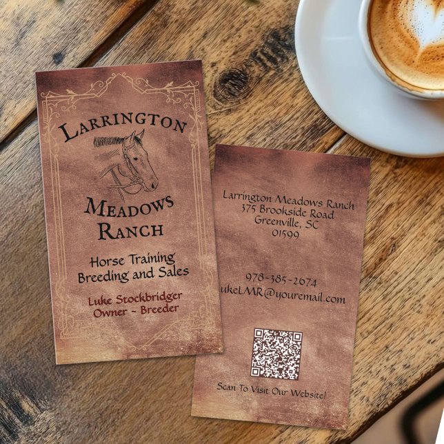 QR-Code für Pferderücken mit individualisierbarem  Visitenkarte (Von Creator hochgeladen)