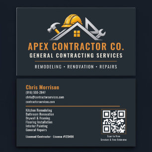 QR-Code für professionelle Bauunternehmer Visitenkarte