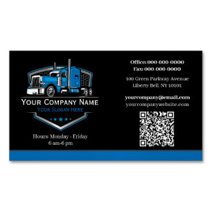 QR-Code für professionelle LKW-Transportunternehme Magnetische Visitenkarte