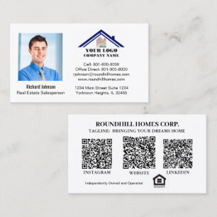 QR-Code für Real Anwesen Beruflich Add Foto Logo Visitenkarte