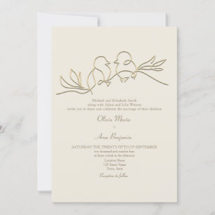 QR Code für romantische Goldhochzeit Einladung