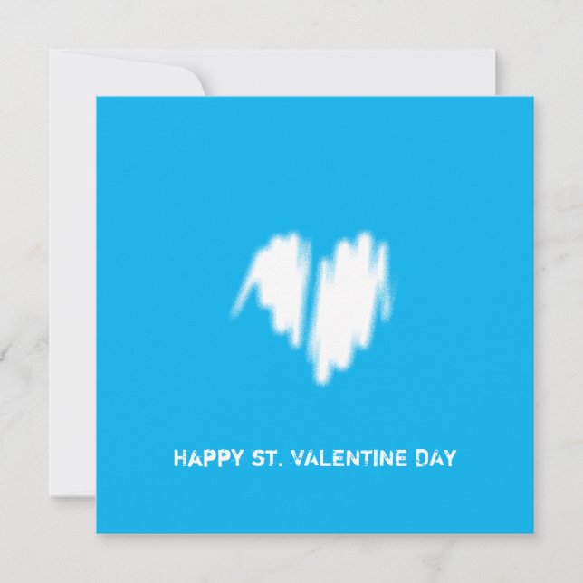 QR-Code für sauberes monochromes modernes Weißherz Karte (Vorderseite)