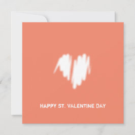 QR-Code für sauberes monochromes modernes Weißherz Karte