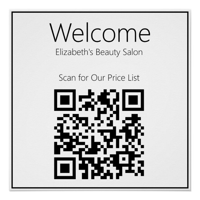 QR-Code für Schwarz und Weiß Poster (Vorderseite)