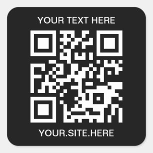 QR-Code für Schwarz und Weiß Quadratischer Aufkleber
