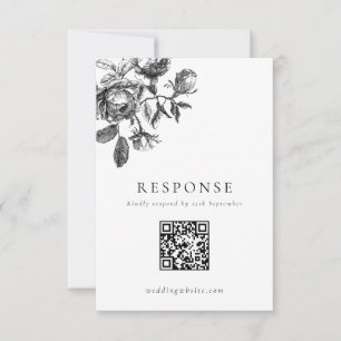 QR-Code für Schwarz-Weiß-Toile RSVP Karte