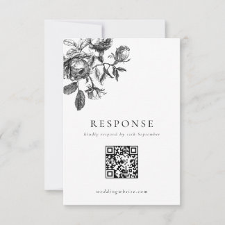 QR-Code für Schwarz-Weiß-Toile RSVP Karte