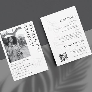 QR-Code für Schwarz-weißes Foto Einladung