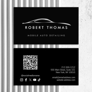 QR-Code für Schwarzes Auto, Auto-Reparatur-Logo Visitenkarte