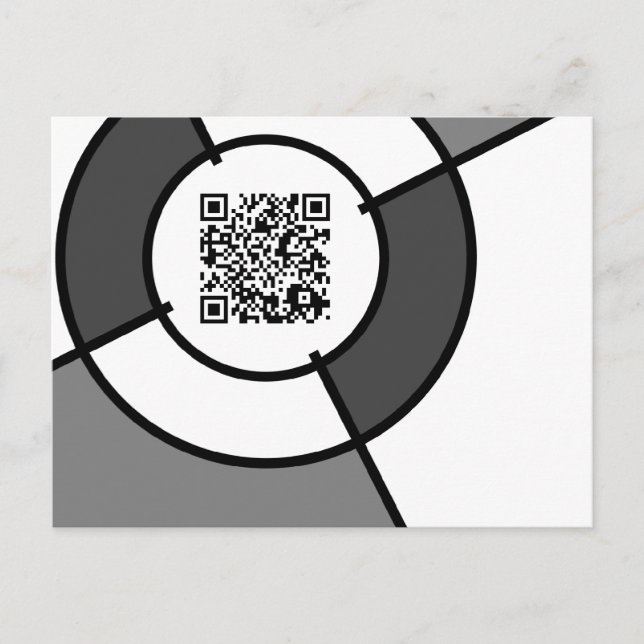 QR-Code für Schwarzweiß-Bullen Postkarte (Vorderseite)