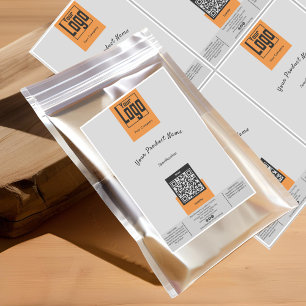 QR-Code für sechs Logos Grau Orange, großes Produk Aufkleber