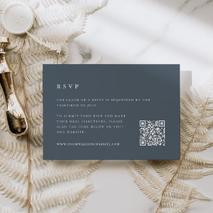 QR-Code für "Slate Blue Winter Wedding" RSVP Karte