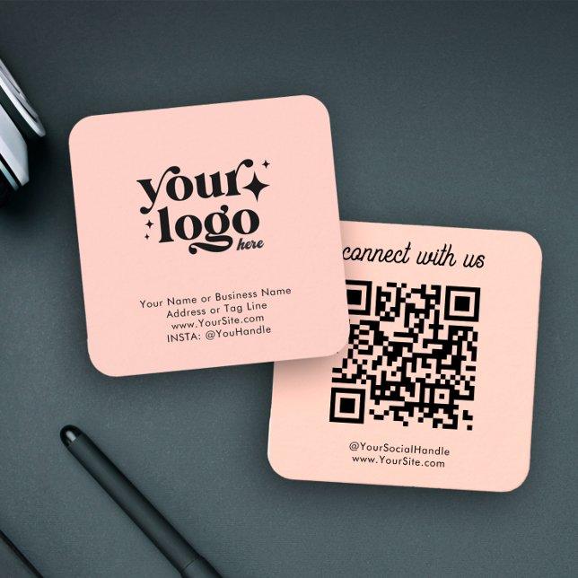QR-Code für Social Media-Benutzerdefiniert Quadratische Visitenkarte (Connect like a pro! )