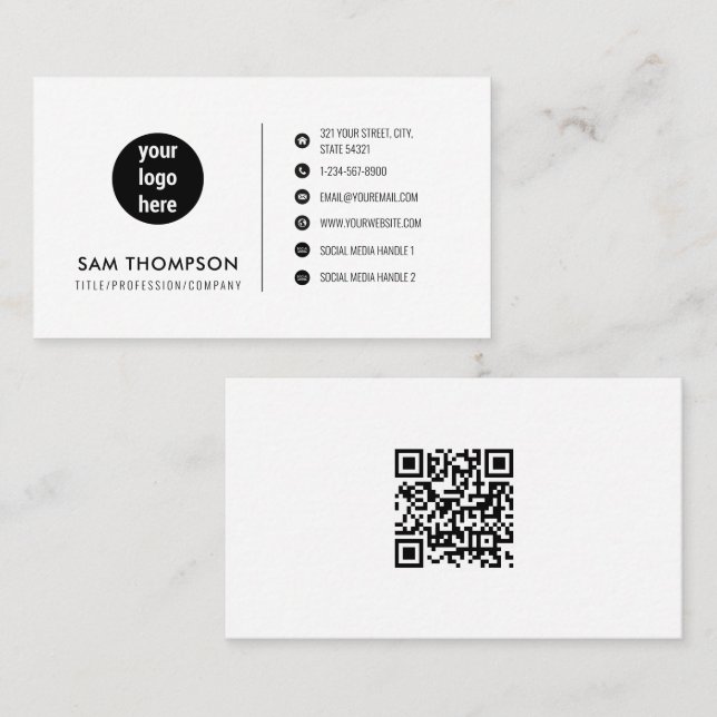 QR-Code für Social-Media-Dateien für Unternehmen Visitenkarte (Vorne/Hinten)