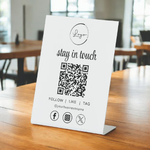QR-Code für Social Media-Geschäftslogos Sockelschild