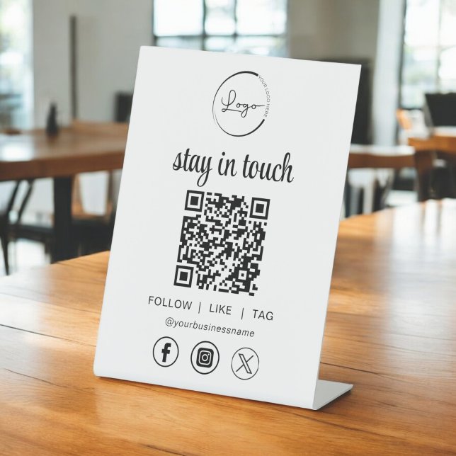 QR-Code für Social Media-Geschäftslogos Sockelschild (Von Creator hochgeladen)