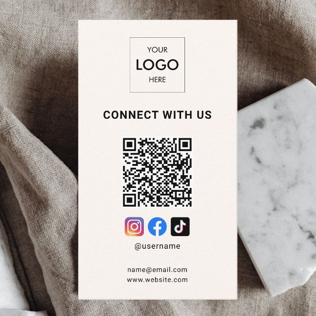 QR-Code für Social Media Moderne Logos Beilage Visitenkarte (Von Creator hochgeladen)