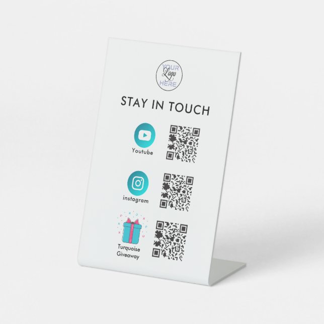 QR-Code für Social Media Sockelschild (Vorderseite)